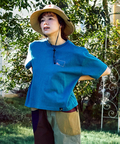 go slow caravan(ゴースローキャラバン) |USA/CスクエアLOGOバックプリントミドルTEE (WOMENS)