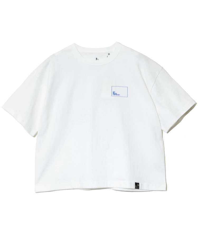 go slow caravan(ゴースローキャラバン) |USA/CスクエアLOGOバックプリントミドルTEE (WOMENS)