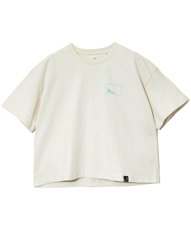go slow caravan(ゴースローキャラバン) |USA/CスクエアLOGOバックプリントミドルTEE (WOMENS)