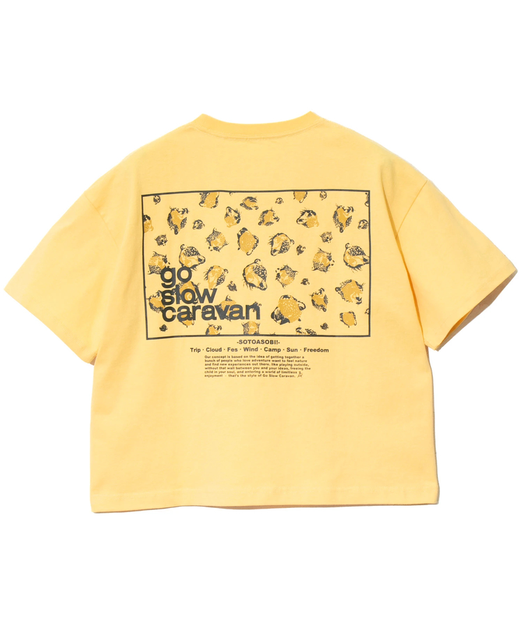 go slow caravan(ゴースローキャラバン) |USA/CスクエアLOGOバックプリントミドルTEE (WOMENS)