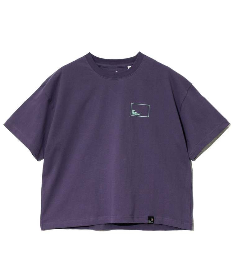 go slow caravan(ゴースローキャラバン) |USA/CスクエアLOGOバックプリントミドルTEE (WOMENS)