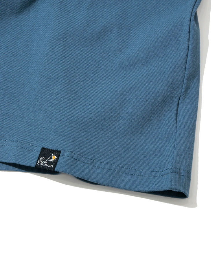 go slow caravan(ゴースローキャラバン) |USA/CスクエアLOGOバックプリントミドルTEE (WOMENS)