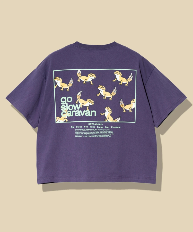go slow caravan(ゴースローキャラバン) |USA/CスクエアLOGOバックプリントミドルTEE (WOMENS)