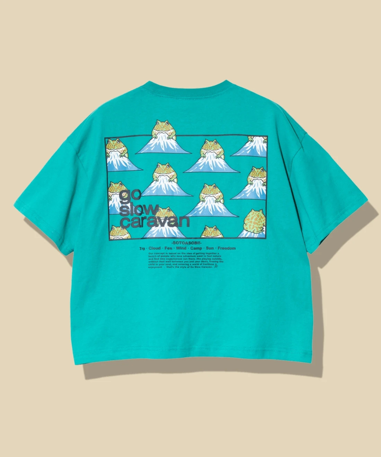 go slow caravan(ゴースローキャラバン) |USA/CスクエアLOGOバックプリントミドルTEE (WOMENS)