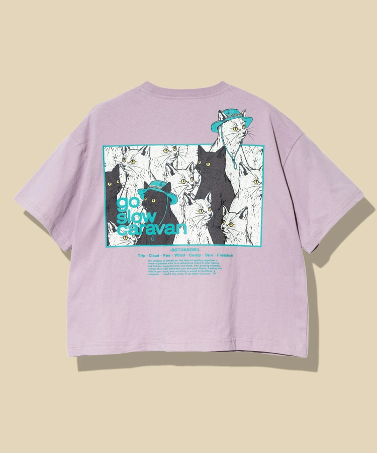 go slow caravan(ゴースローキャラバン) |USA/CスクエアLOGOバックプリントミドルTEE (WOMENS)