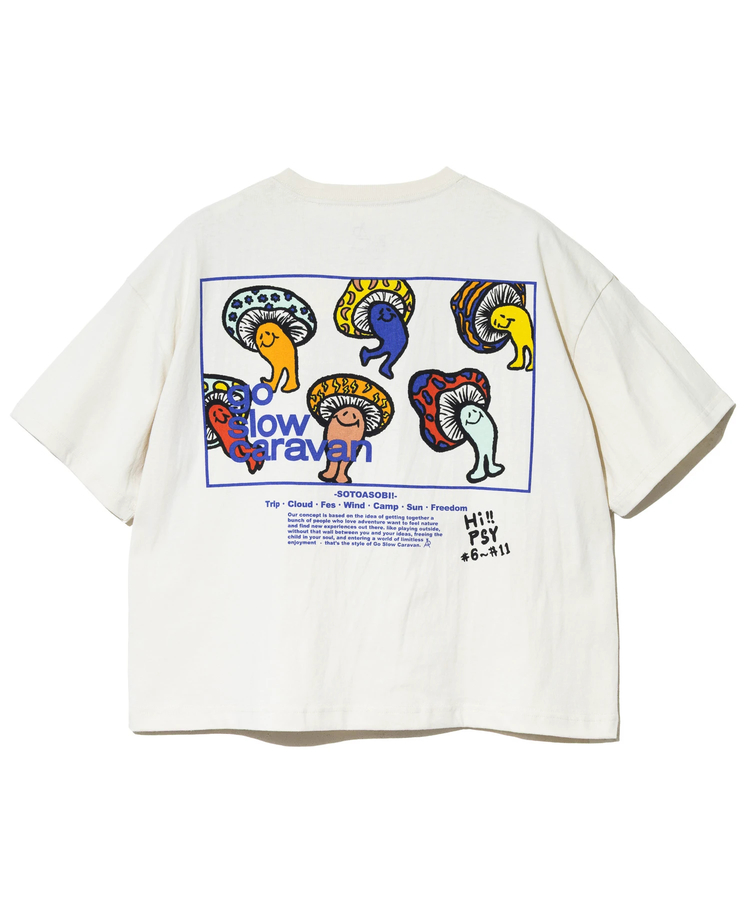 go slow caravan(ゴースローキャラバン) |USA/CスクエアLOGOバックプリントミドルTEE (WOMENS)