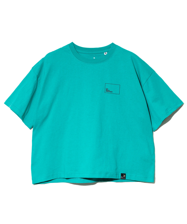go slow caravan(ゴースローキャラバン) |USA/CスクエアLOGOバックプリントミドルTEE (WOMENS)