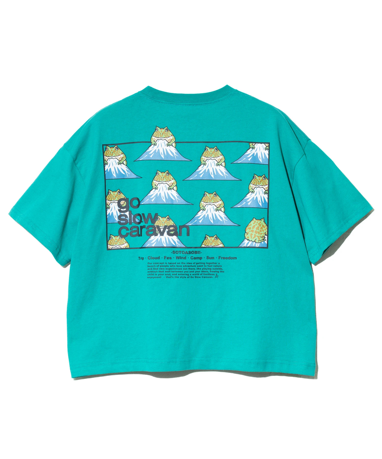 go slow caravan(ゴースローキャラバン) |USA/CスクエアLOGOバックプリントミドルTEE (WOMENS)