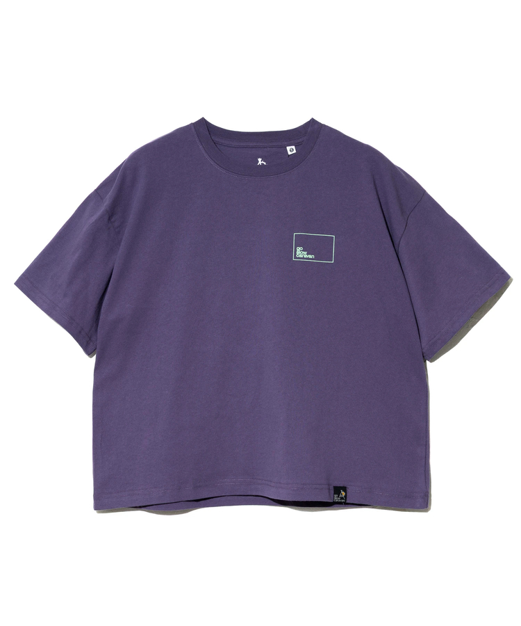 go slow caravan(ゴースローキャラバン) |USA/CスクエアLOGOバックプリントミドルTEE (WOMENS)
