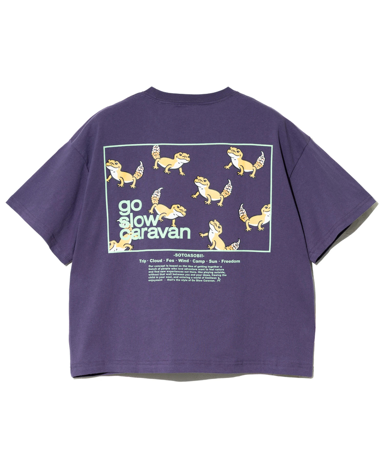 go slow caravan(ゴースローキャラバン) |USA/CスクエアLOGOバックプリントミドルTEE (WOMENS)