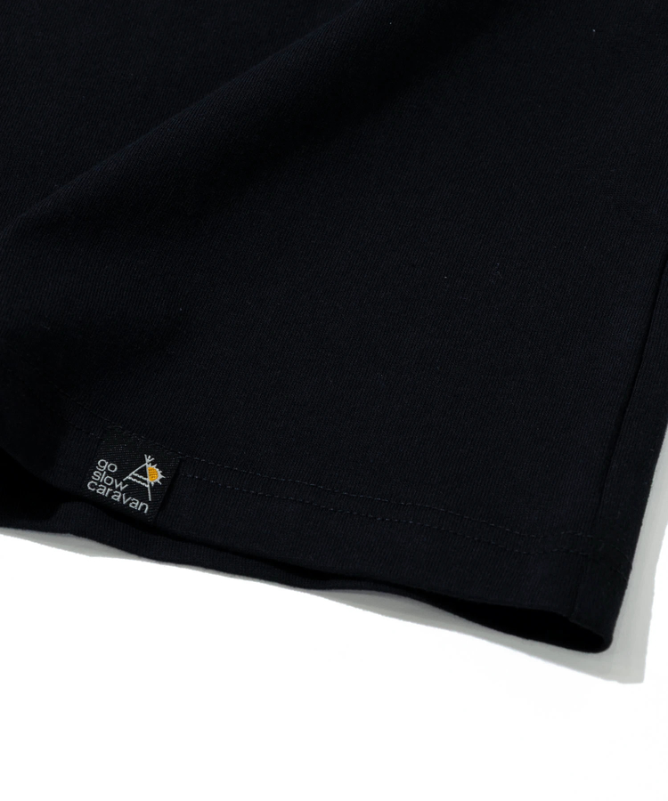go slow caravan(ゴースローキャラバン) |USA/CスクエアLOGOバックプリントミドルTEE (WOMENS)