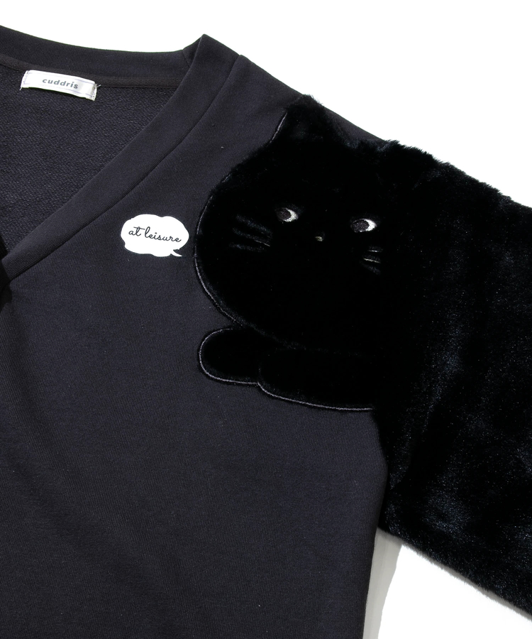 go slow caravan(ゴースローキャラバン) |cuddris/カデュリス ねこ片袖切替カーディガン (WOMENS)