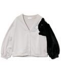 go slow caravan(ゴースローキャラバン) |cuddris/カデュリス ねこ片袖切替カーディガン (WOMENS)