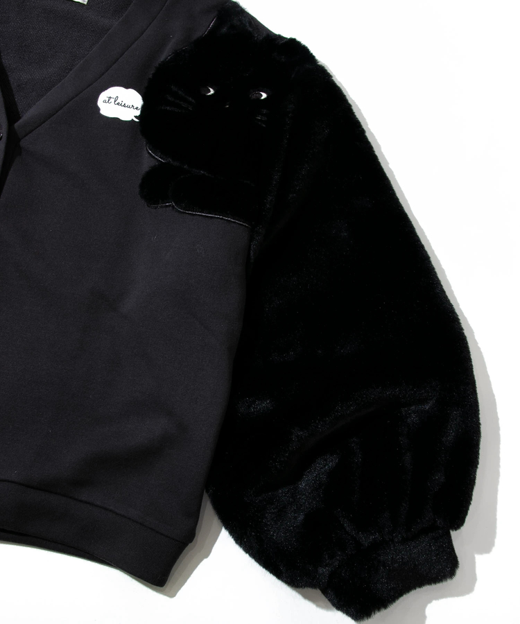 go slow caravan(ゴースローキャラバン) |cuddris/カデュリス ねこ片袖切替カーディガン (WOMENS)