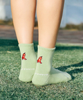 go slow caravan(ゴースローキャラバン) |刺繍 クウォーターソックス (MENS/WOMENS)