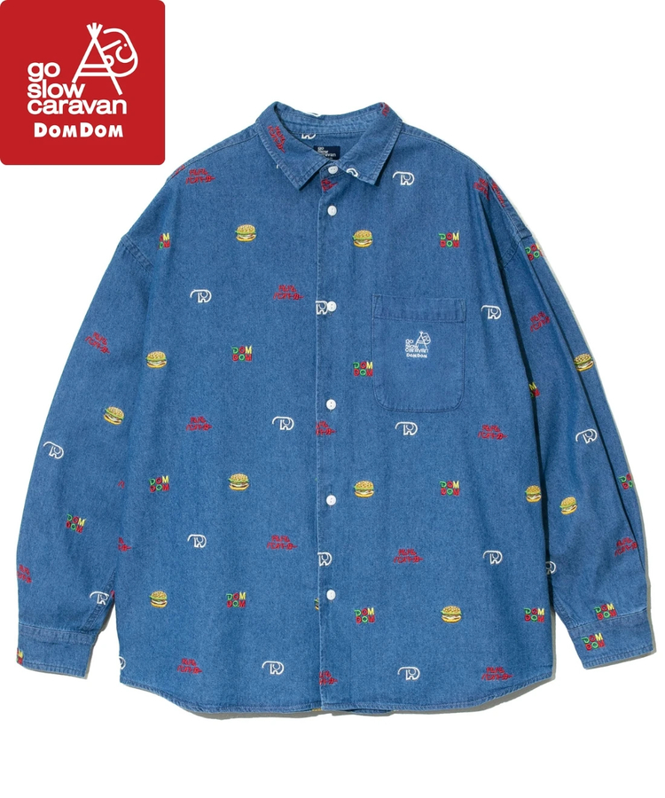 go slow caravan(ゴースローキャラバン) |【DOMDOM×GSC】綿レーヨンデニムL/Sシャツ (MENS)