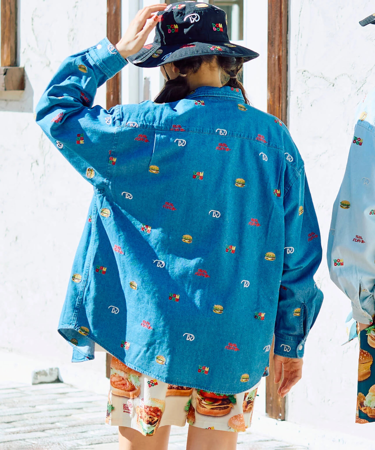 go slow caravan(ゴースローキャラバン) |【DOMDOM×GSC】綿レーヨンデニムL/Sシャツ (MENS)