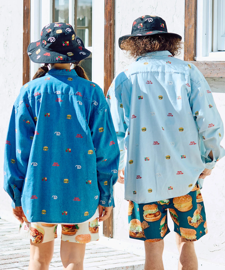 go slow caravan(ゴースローキャラバン) |【DOMDOM×GSC】綿レーヨンデニムL/Sシャツ (MENS)