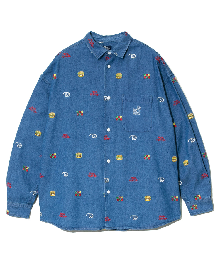 go slow caravan(ゴースローキャラバン) |【DOMDOM×GSC】綿レーヨンデニムL/Sシャツ (MENS)