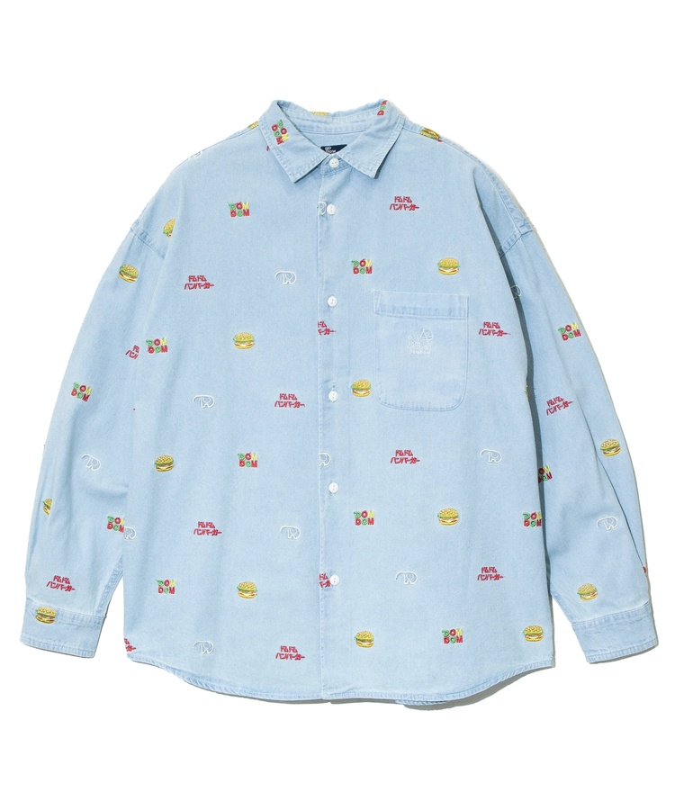 go slow caravan(ゴースローキャラバン) |【DOMDOM×GSC】綿レーヨンデニムL/Sシャツ (MENS)