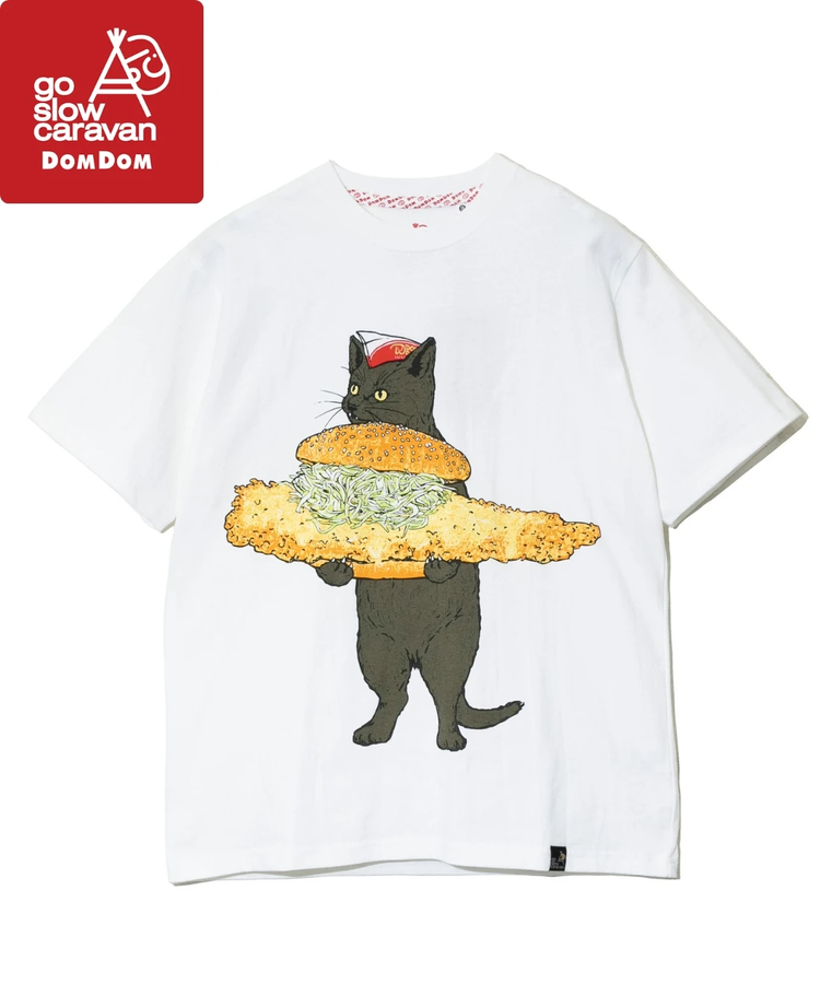 go slow caravan(ゴースローキャラバン) |【DOMDOM×GSC】びたびたバターフィッシュ猫TEE (MENS)