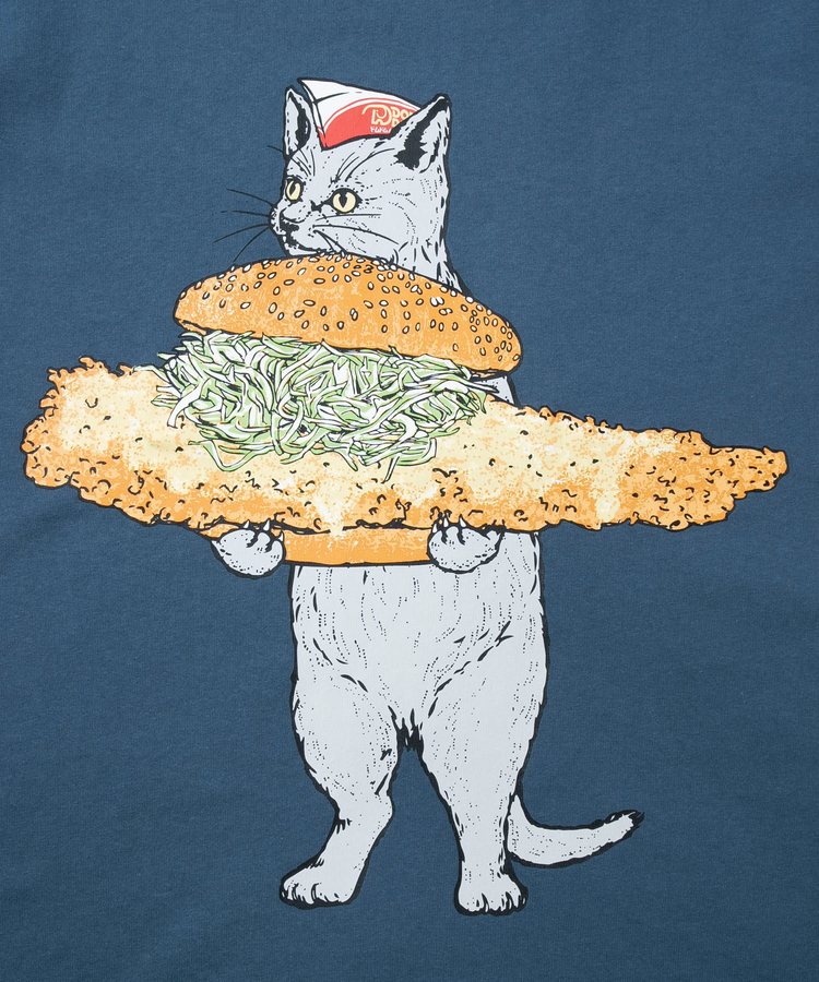 go slow caravan(ゴースローキャラバン) |【DOMDOM×GSC】びたびたバターフィッシュ猫TEE (MENS)