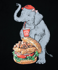 go slow caravan(ゴースローキャラバン) |【DOMDOM×GSC】味噌ピーチキンバーガーゾウBIG TEE (MENS)