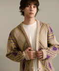 go slow caravan(ゴースローキャラバン) |Revo./レヴォ モヘアライク ダイヤパターン カーディガン (MENS)