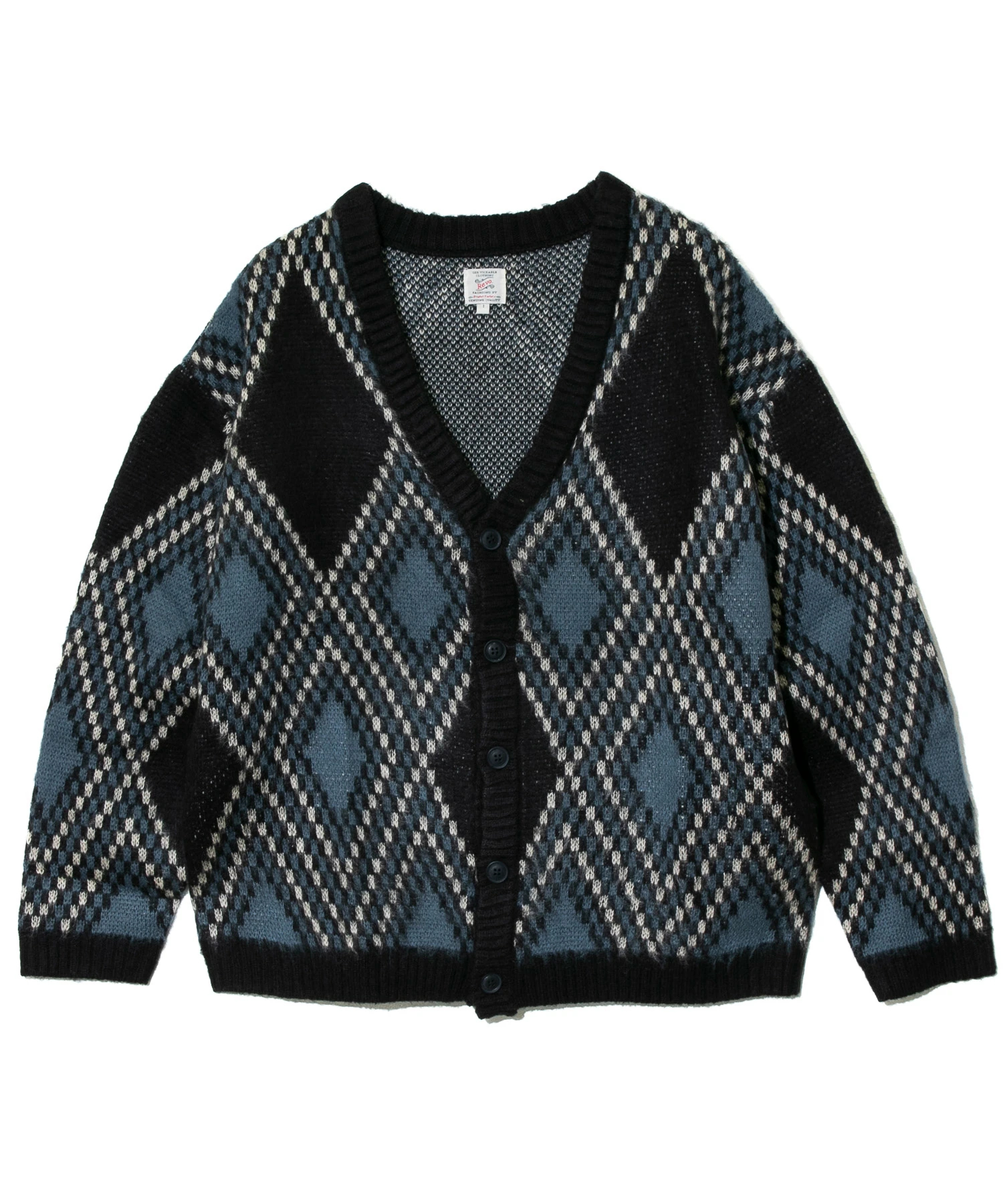 Revo./レヴォ モヘアライク ダイヤパターン カーディガン (MENS