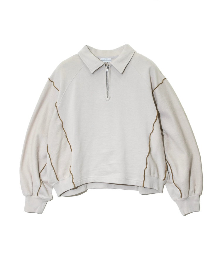 GENTIL/ジャンティー 裏毛切替ハーフジップワイドPO (WOMENS