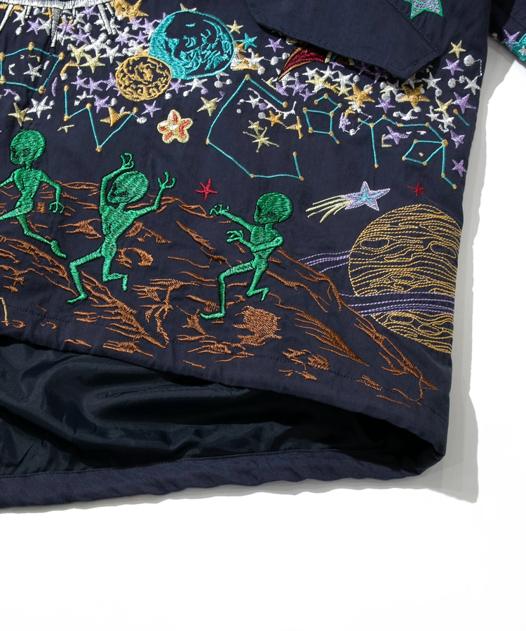 go slow caravan(ゴースローキャラバン) |コットン/ナイロンパネル刺繍モッズコート (MENS/WOMENS)