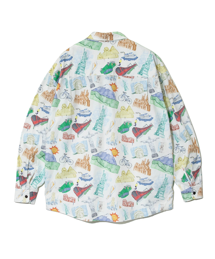 go slow caravan(ゴースローキャラバン) |40/-ブロード総柄プリントR/Gシャツ (MENS/WOMENS)