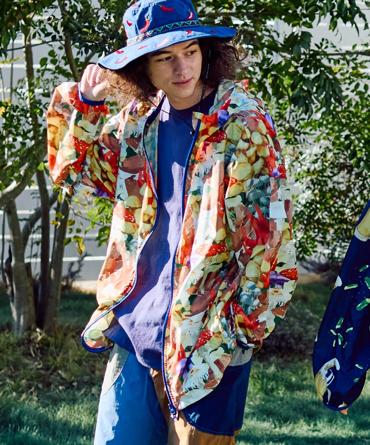 go slow caravan(ゴースローキャラバン) |マイクロリップポリエステル目立っちゃぶるパーカーJKT (MENS)
