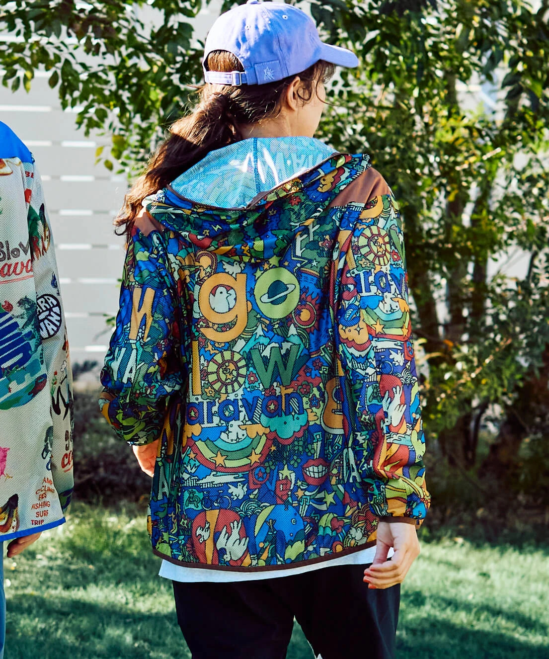 メッシュ防蚊加工総柄プリントパーカーJKT (MENS/WOMENS