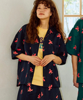 go slow caravan(ゴースローキャラバン) |ブッチャー総柄プリント半袖シャツ (WOMENS/MENS)