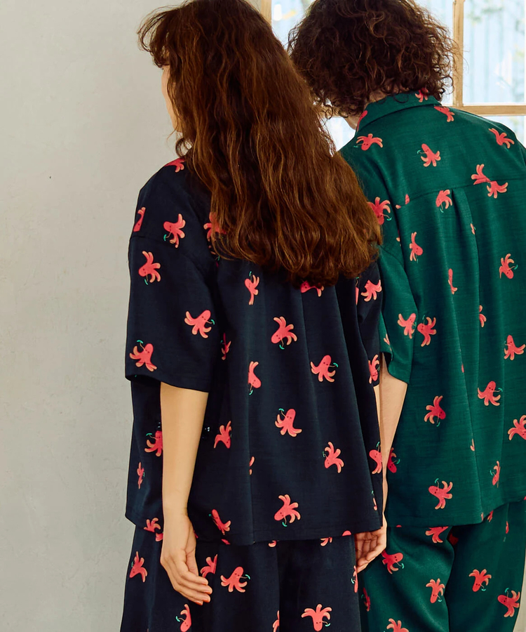 go slow caravan(ゴースローキャラバン) |ブッチャー総柄プリント半袖シャツ (WOMENS/MENS)