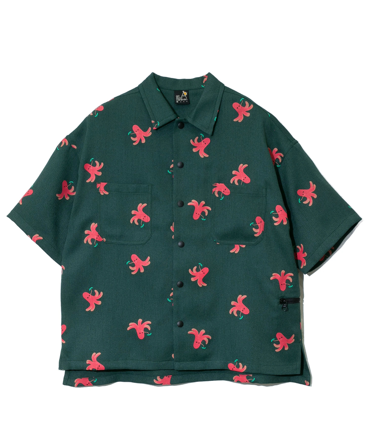 go slow caravan(ゴースローキャラバン) |ブッチャー総柄プリント半袖シャツ (WOMENS/MENS)