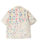 go slow caravan(ゴースローキャラバン) |LINEN/COTTONスクエア刺繍半袖シャツ (MENS/WOMENS)