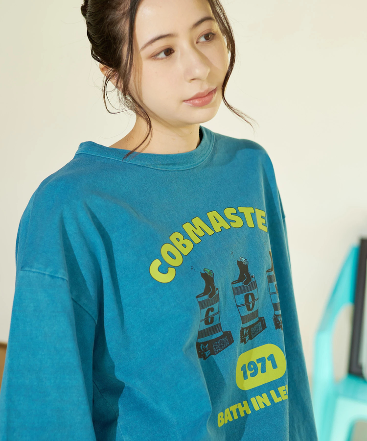 go slow caravan(ゴースローキャラバン) |COBMASTER/コブマスター ピグメント スウェット風ルーズTEE《ドラム缶風呂》(MENS)
