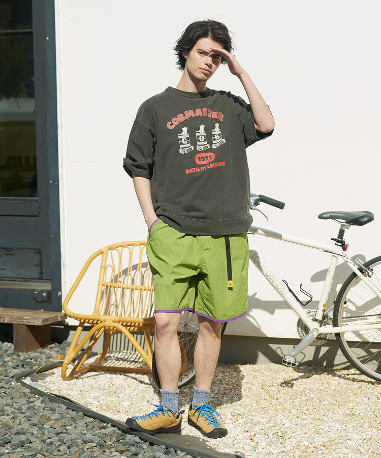 go slow caravan(ゴースローキャラバン) |COBMASTER/コブマスター ピグメント スウェット風ルーズTEE《ドラム缶風呂》(MENS)