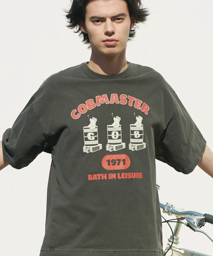go slow caravan(ゴースローキャラバン) |COBMASTER/コブマスター ピグメント スウェット風ルーズTEE《ドラム缶風呂》(MENS)