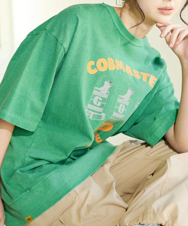 go slow caravan(ゴースローキャラバン) |COBMASTER/コブマスター ピグメント スウェット風ルーズTEE《ドラム缶風呂》(MENS)