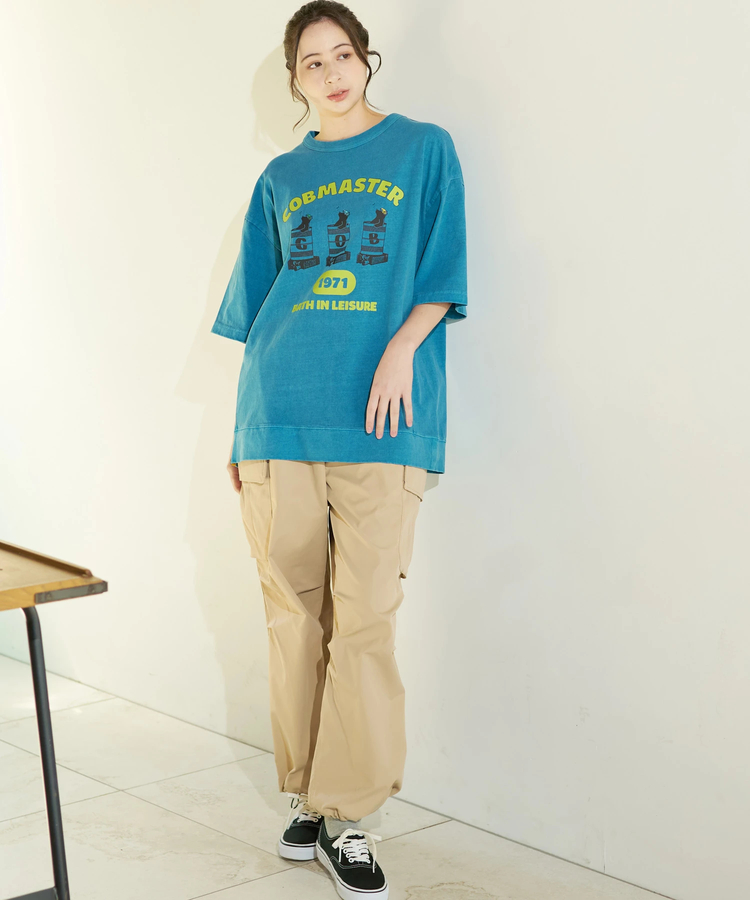 go slow caravan(ゴースローキャラバン) |COBMASTER/コブマスター ピグメント スウェット風ルーズTEE《ドラム缶風呂》(MENS)
