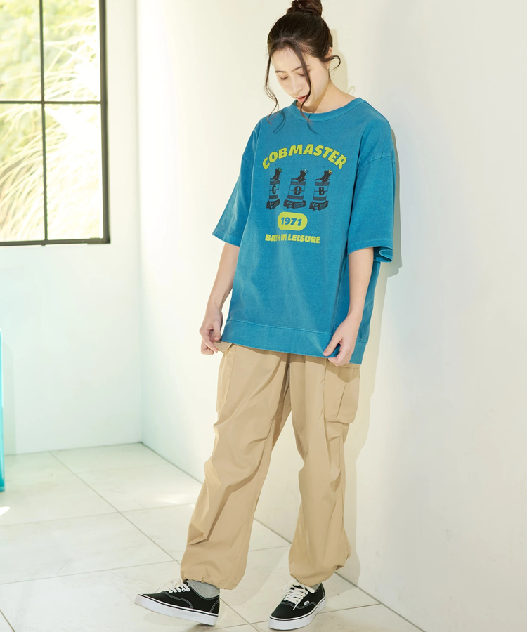 go slow caravan(ゴースローキャラバン) |COBMASTER/コブマスター ピグメント スウェット風ルーズTEE《ドラム缶風呂》(MENS)