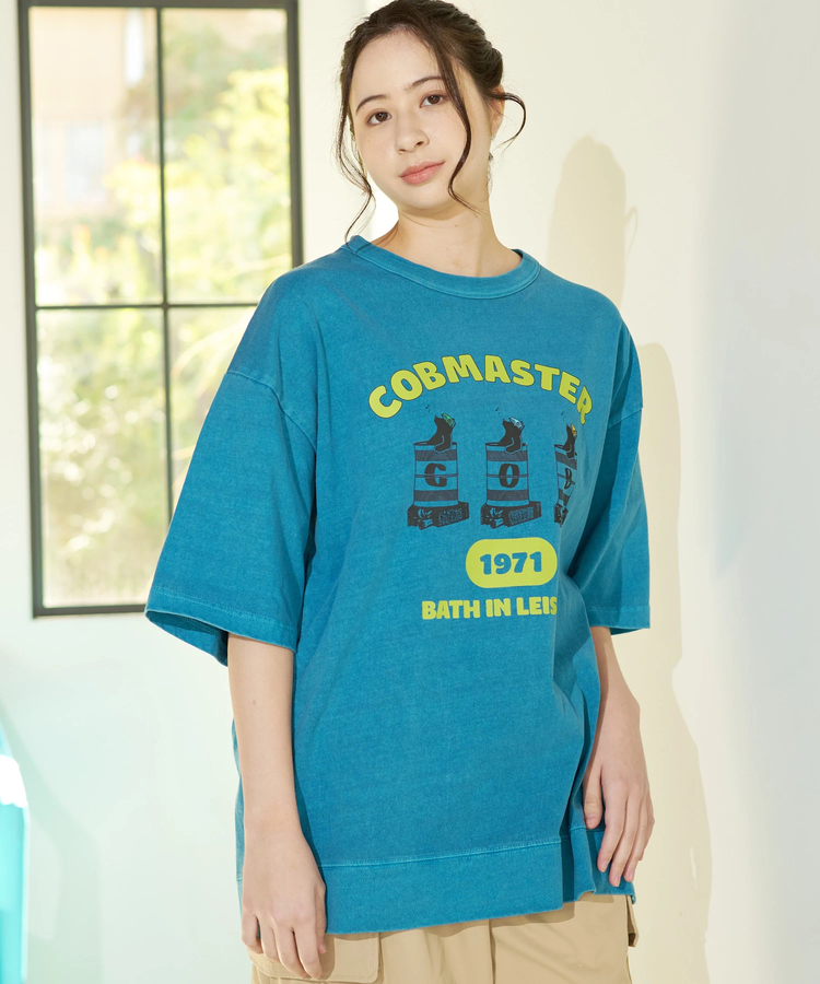 go slow caravan(ゴースローキャラバン) |COBMASTER/コブマスター ピグメント スウェット風ルーズTEE《ドラム缶風呂》(MENS)