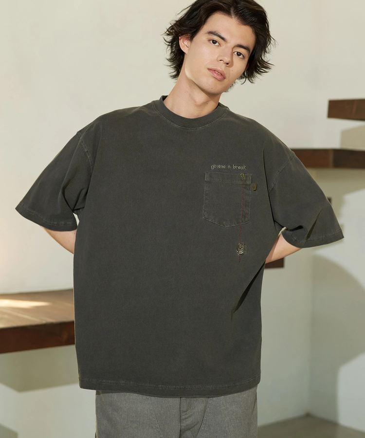 go slow caravan(ゴースローキャラバン) |COBMASTER/コブマスター ピグメント ポケット刺繍ルーズTEE《クライマーベアー》 (MENS)