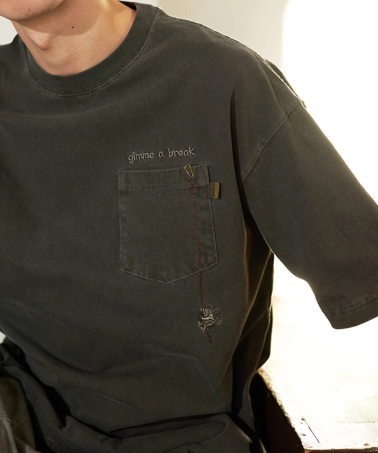 go slow caravan(ゴースローキャラバン) |COBMASTER/コブマスター ピグメント ポケット刺繍ルーズTEE《クライマーベアー》 (MENS)