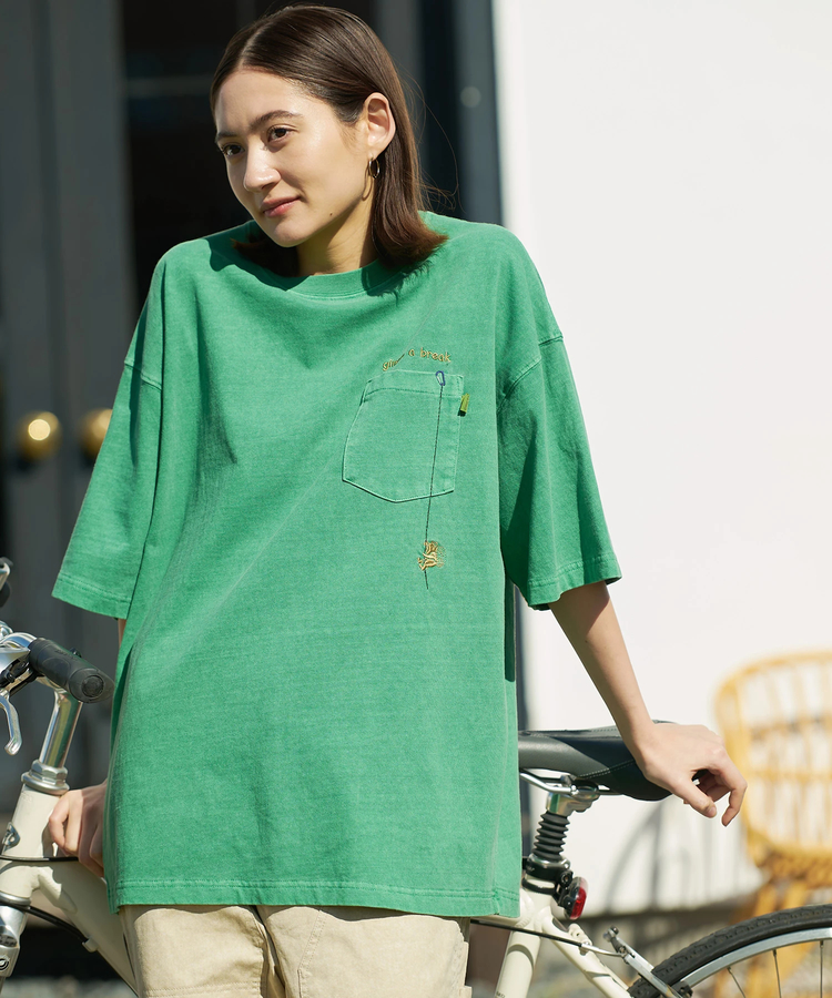 go slow caravan(ゴースローキャラバン) |COBMASTER/コブマスター ピグメント ポケット刺繍ルーズTEE《クライマーベアー》 (MENS)