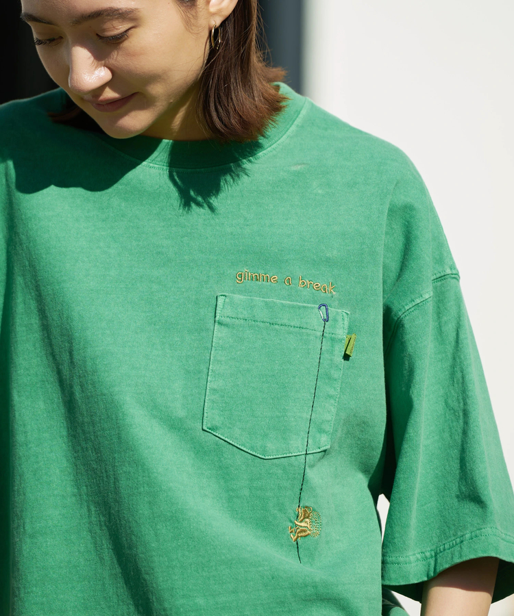 go slow caravan(ゴースローキャラバン) |COBMASTER/コブマスター ピグメント ポケット刺繍ルーズTEE《クライマーベアー》 (MENS)
