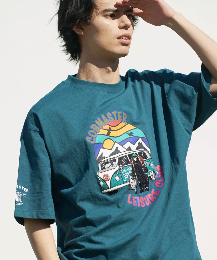 go slow caravan(ゴースローキャラバン) |COBMASTER/コブマスター 吸水速乾天竺刺繍ルーズTEE《旅するベアー》(MENS)